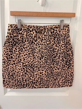 Billabong Leopard-Print Mini Skirt in Tan and Black